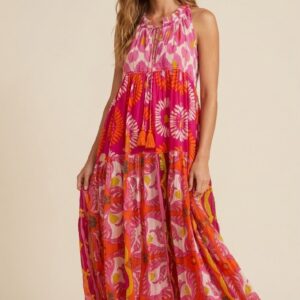 Vestido boho tonos rosados