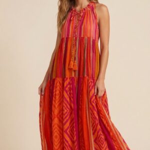Vestido boho tonos anaranjados