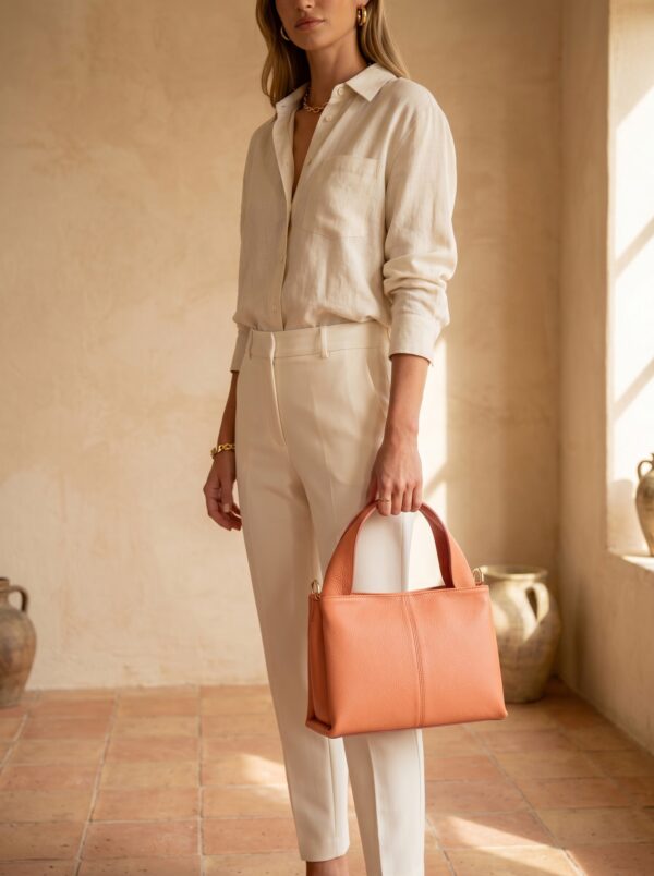 Bolso piel melocotón