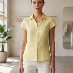 Camisa lino manga corta