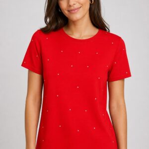Camiseta roja brillantes - modelo