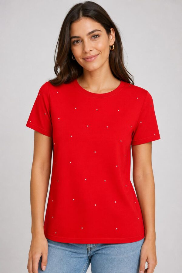 Camiseta roja brillantes - modelo