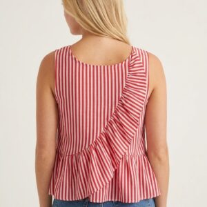 Camiseta Lili rojo/blanco - espalda real rayas