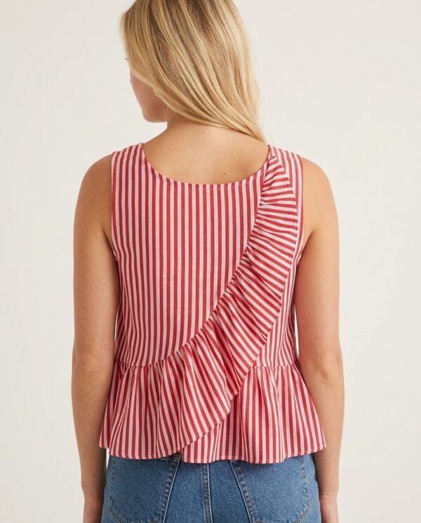 Camiseta Lili rojo/blanco - espalda real rayas