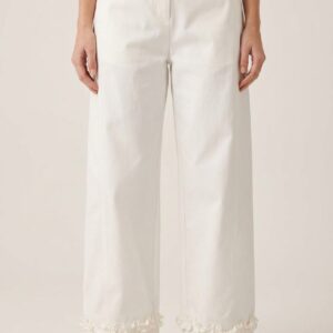 Pantalón blanco volantes frontal