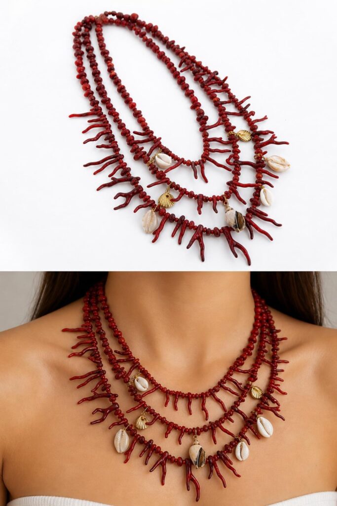 Collar triple conchas