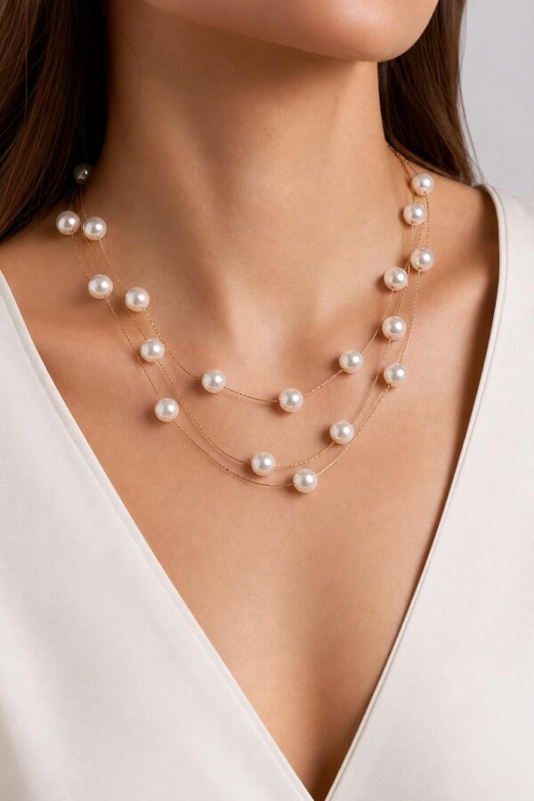 Collar triple nácar