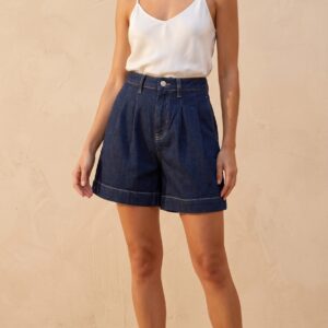 Pantalón corto vaquero pinzas