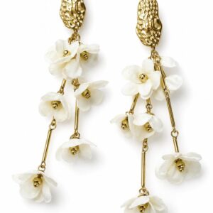 Pendiente flor blanca
