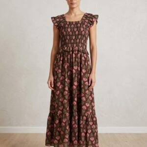 Vestido estampado nido de abeja