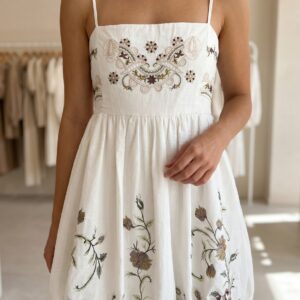 Vestido globo lino
