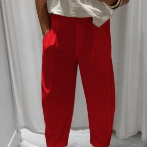Pantalón balloon elástico - Rojo