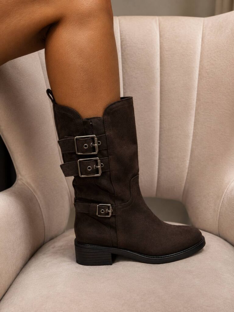 Botas Dakota Choco de serraje y caña media