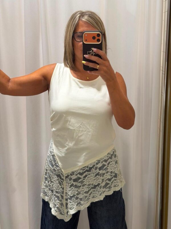 Camiseta lencera blanco roto