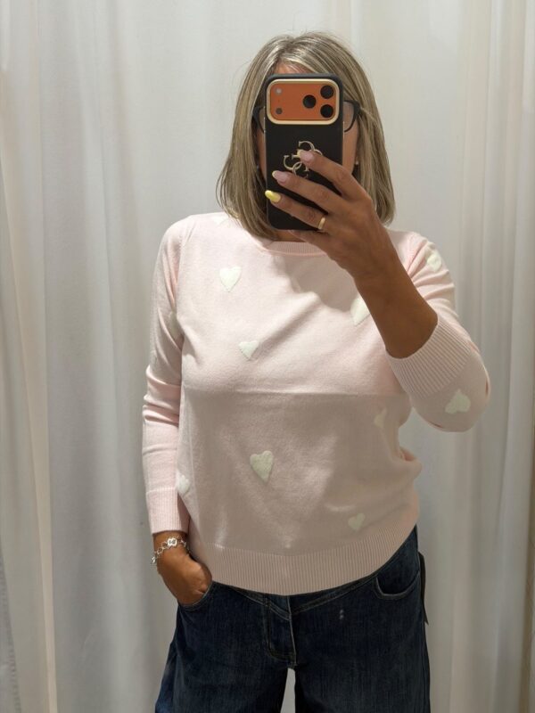 Jersey Amore rosa con corazones blancos