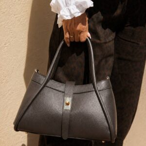 Bolso Libia Coffee de piel 100 %, vista frontal